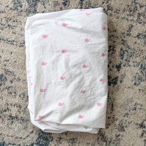 Pottery Barn Kids Pink Organic Nantucket Whale Fitted Crib Sheet